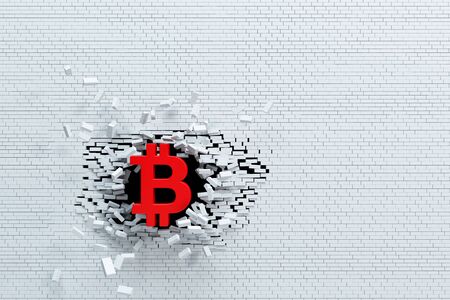 explosive growth of bitcoin, 3d conceptの写真素材