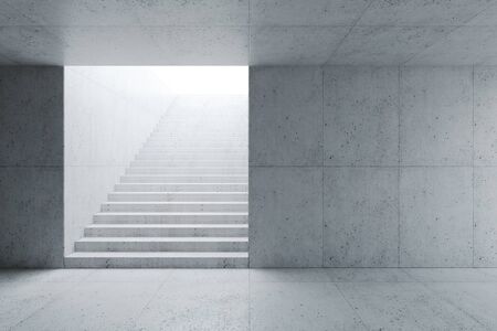blank concrete space interior, 3d rendering