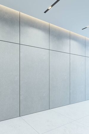 modern white interior, empty room, 3d renderingの写真素材