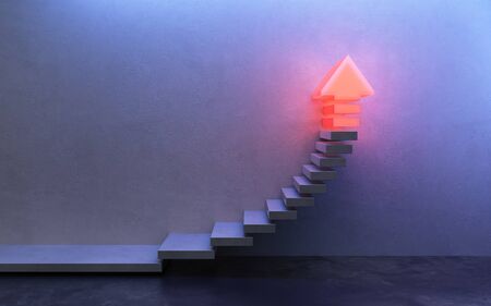 stairs going  upward, 3d renderingの写真素材