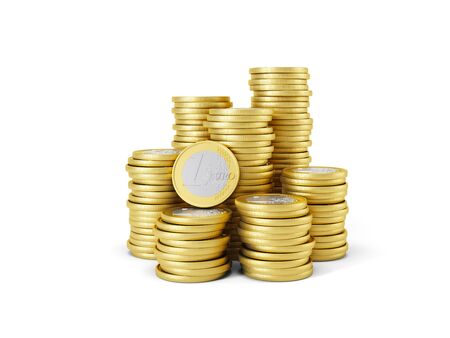 stack of euro coinsの写真素材