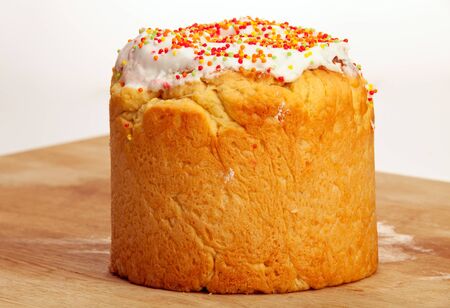 Easter cake on kitchen board の写真素材