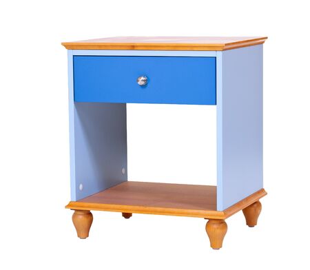 Wooden nightstand isolated over white, with pathの写真素材
