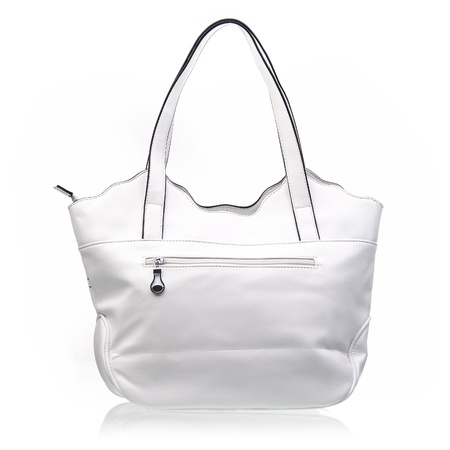Leather women bag over whiteの写真素材