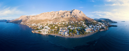 Panorama of Kalymnos island, Greece, from bird's eye view