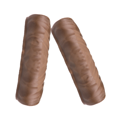 chocolate bars - isolated on white backgroundの写真素材