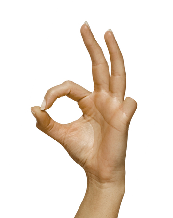 hand sign isolated on white backgroundの写真素材