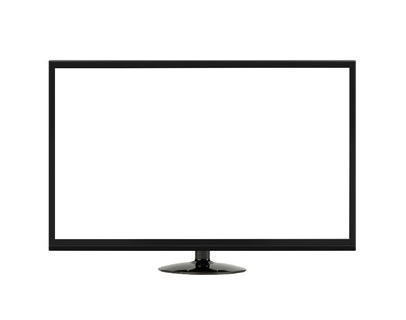 Blank computer monitor isolated on white backgroundの写真素材