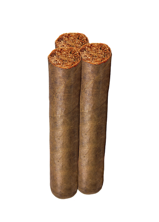 Three cigars isolated on white backgroundの写真素材