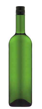 bottle of wine isolated over white backgroundの写真素材