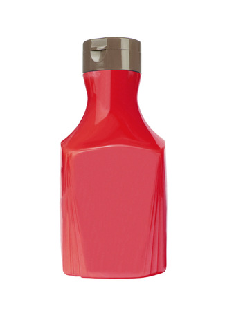 Bottle of Ketchup isolated on whiteの写真素材