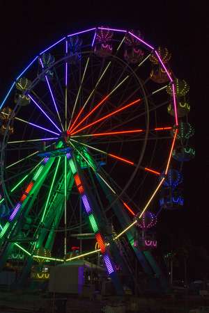 Night time Ferris Wheelの写真素材
