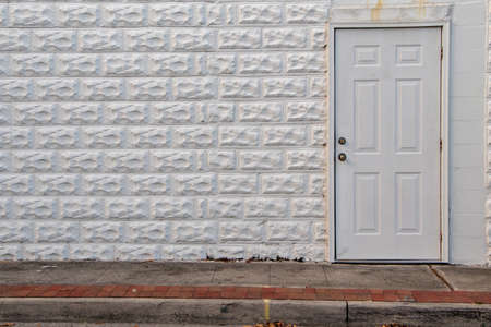 White block wallの写真素材