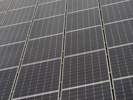 Solar panels installed on the mountain
