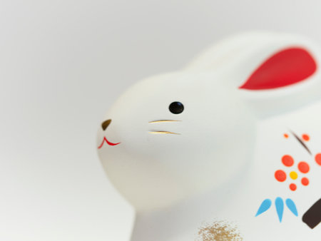 New Year's card material of the 2023 Year Rabbit Year figurineの写真素材