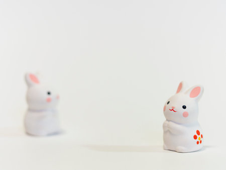 New Year's card material of the 2023 Year Rabbit Year figurineの写真素材