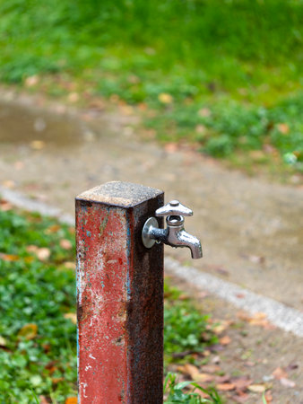 Water supply installed in the parkの写真素材