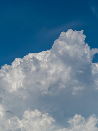 Midsummer blue sky and cumulonimbus cloudsの写真素材
