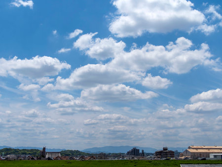 Scenery along the Yamato River in springの写真素材
