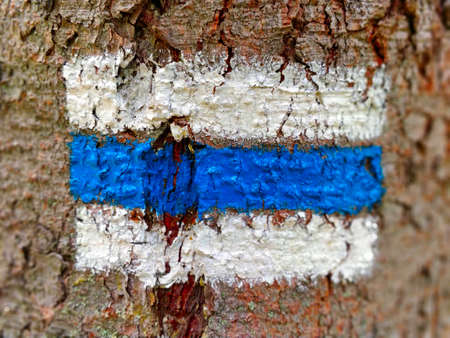 Close-up view on Slovakian touristic road labeling.の写真素材