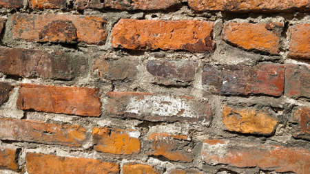 Detail of old brick wall of one of the Gdansk city center houses. The structure is very typical for...