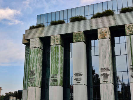 Warsaw, Poland - August 29, 2021: National high court building in modern neoclassical style in Warsaw, Poland.のeditorial素材