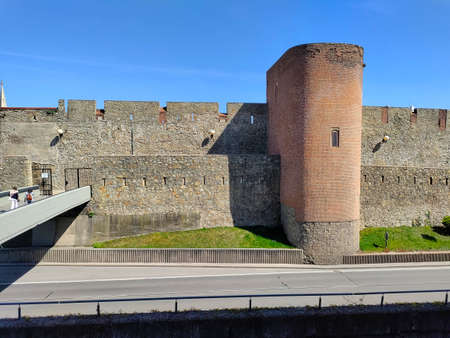 Remains of the fortification of the city of Bratislava, Slovakia. The wall is now a tourist attraction.のeditorial素材