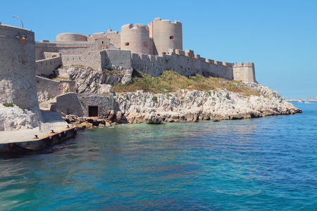 Fortress on sea coast. Château d'If, Marseille, Franceのeditorial素材
