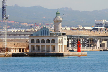 Beacon and port. Marseille, Franceの写真素材