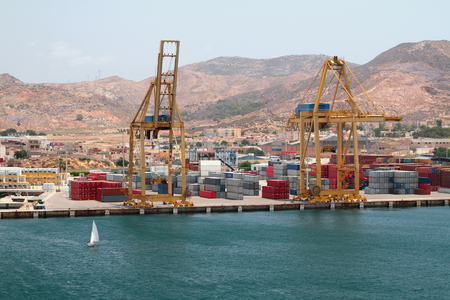 Sea cargo port. Cartagena, Spainのeditorial素材