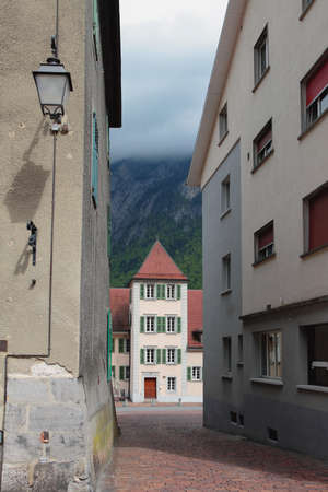 City Street. Saint-Maurice, Switzerlandの写真素材