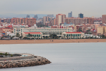 Mediterranean city in November morning. Valencia, Spainの写真素材
