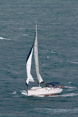 Yacht in sea. Philipsburg, Saint-Martin