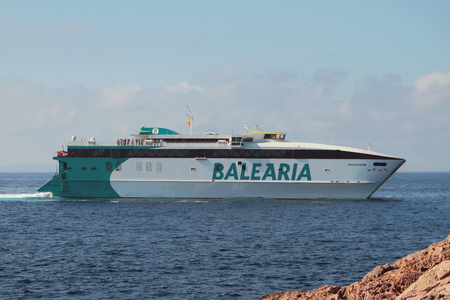 Ibiza, Spain - Jul 03, 2019: High-speed ferryのeditorial素材