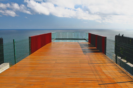 Seashore observation deck. Karaburun, Arnavutkoy, Istanbul, Turkey