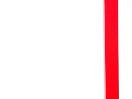 Red ribbon isolated on white background, Christmas,holidays,celebration concept.の写真素材