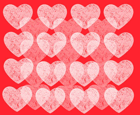 White hearts pattern on red background. The concept for love, greeting card, poster, valentine's day, anniversary, Space for your text.の写真素材