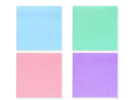 Multicolor square notepaper  isolated on a white background. Stationery and office supplies.