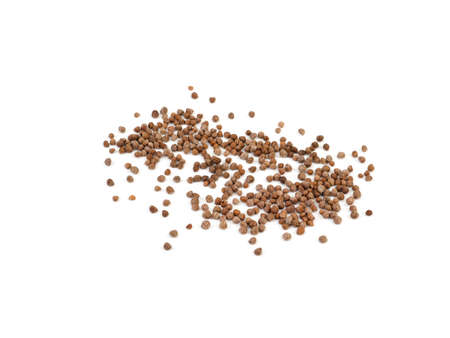 A pile of Perilla seed isolated on a white background. Healthy food.の写真素材