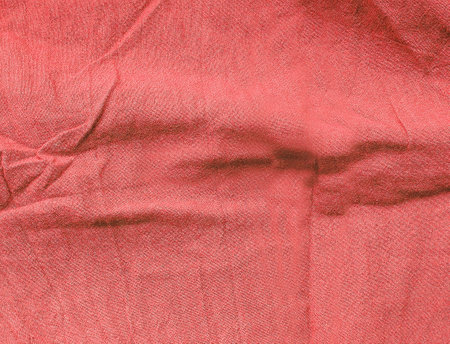 Background texture of fabric cotton linen red color. Copy space for your text and design. Textile concept and soft backdrop, Flat layの写真素材