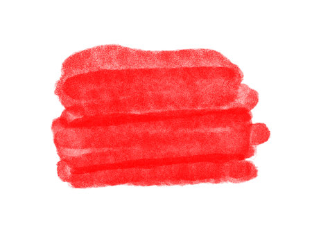 Watercolor stain red paint brush stroke on a white background. Concepts for poster, wallpaper, card, book cover, packaging.の写真素材