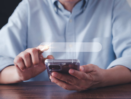 Global online information searching through virtual screens on mobile phones. Search for business, service, product, travel, health and lifestyle. Search Engine Optimization SEO concept.の写真素材