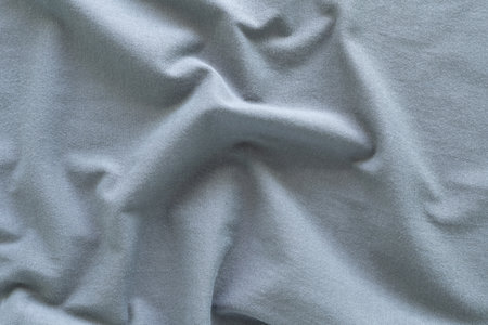 Dark grey cotton fabric with wavy. Beautiful smooth elegant wavy, abstract background design.の写真素材