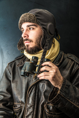 an young aviator old styleの写真素材