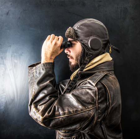 an young aviator old styleの写真素材