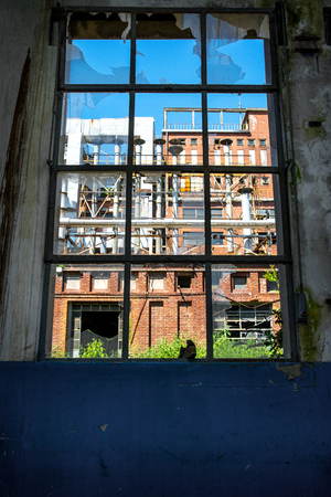 a desolate abandoned factory viewの写真素材