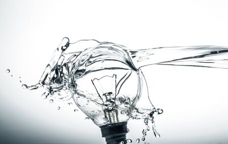 close-up of bulb and water jetの写真素材