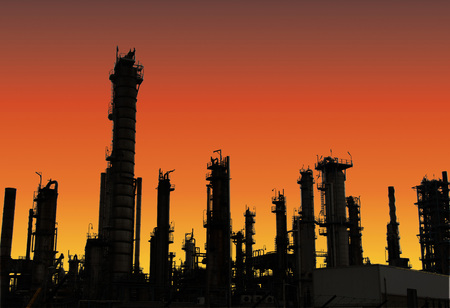 Exterior view of plant for refining oilの写真素材