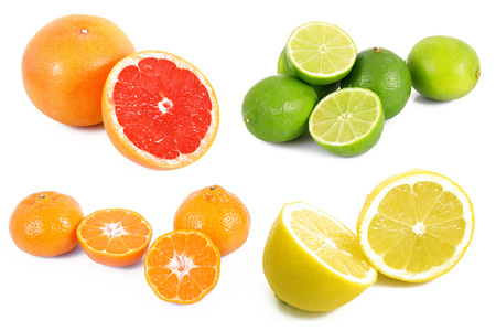 fruit collage on white backgroundの写真素材