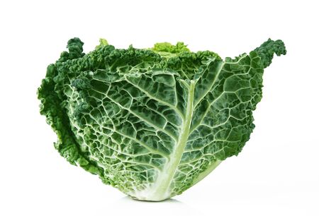 a fresh cabbage on white backgroundの写真素材